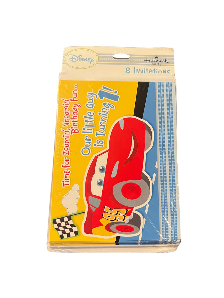 Disney Cars 1st Birthday Party Invitations