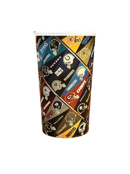 NFL Football Keepsake Cup featuring flags and helmets