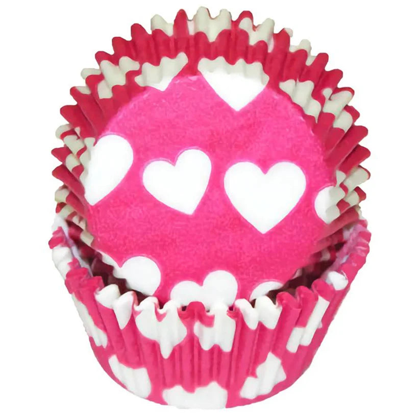 Pink with white Hearts Cupcake Liner Cupcake Baking Cups