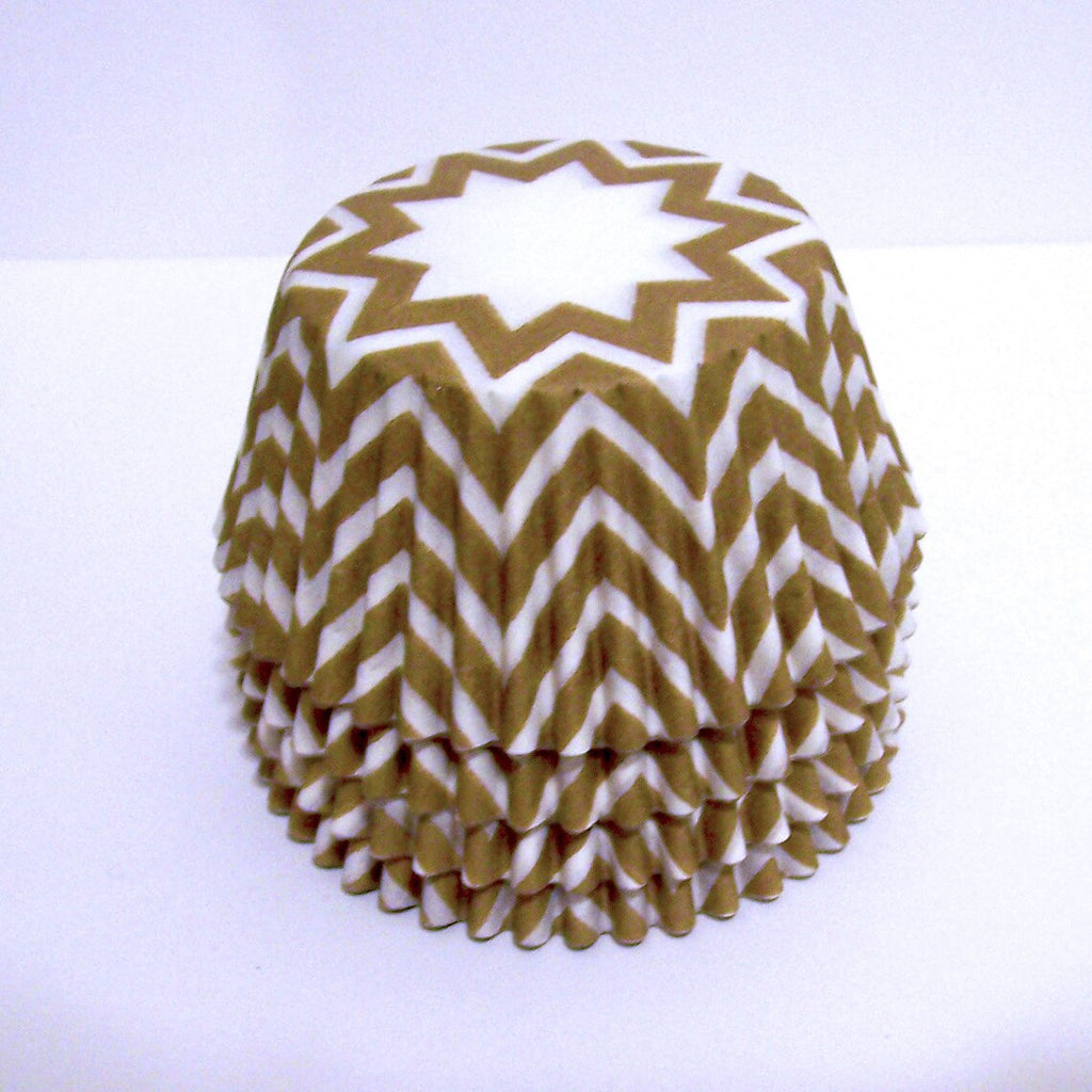 White and Gold Chevron Cupcake Liner Cupcake Baking Cups