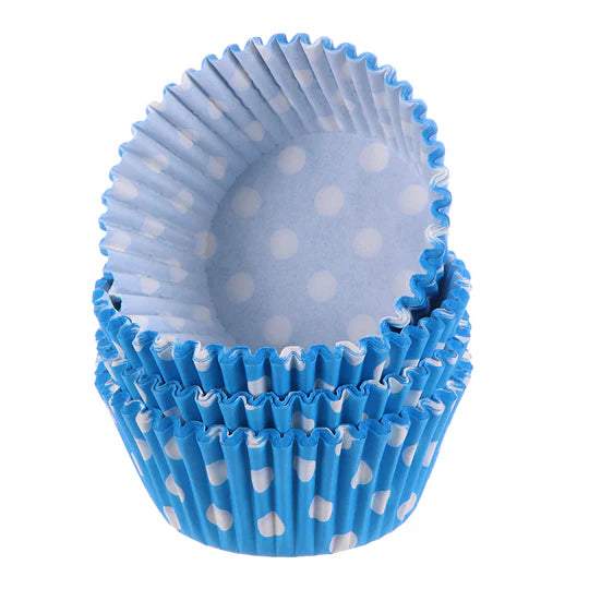 Light Blue with White Polka Dots Cupcake Liner Baking Cups