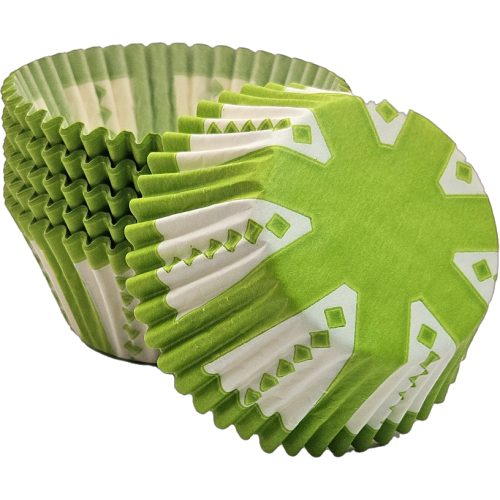 Lime Green with White Carnival Cupcake Baking Cups