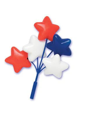 Red, White & Blue Star Balloon Cluster Cake & Cupcake Picks - Set of 2