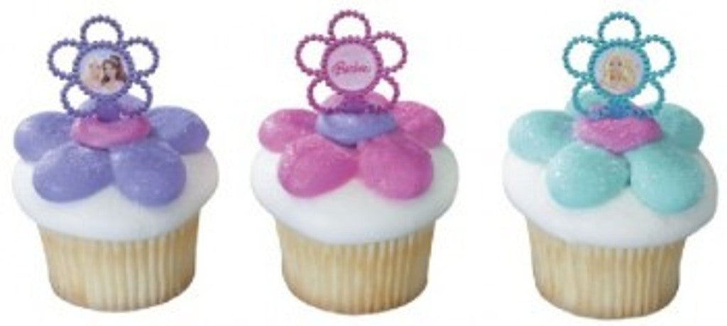 12 Barbie Perennial Flower Cupcake Picks