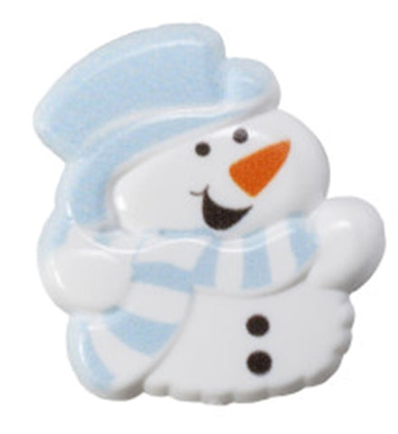 24 Puffy Snowman Cupcake Topper Rings