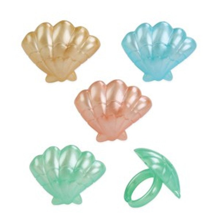 12 Pastel Shell Cupcake Rings