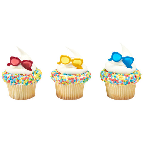10 Bright Sunglasses Cupcake Picks