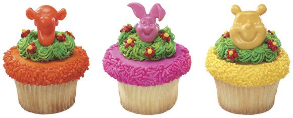 12 Winnie the Pooh, Tigger & Piglet Cupcake Rings