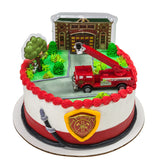 Fire Truck & Station Cake Topper