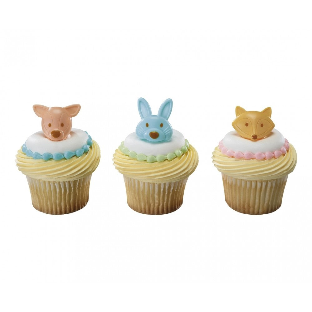 12 Woodland Buddies Cupcake Topper Rings