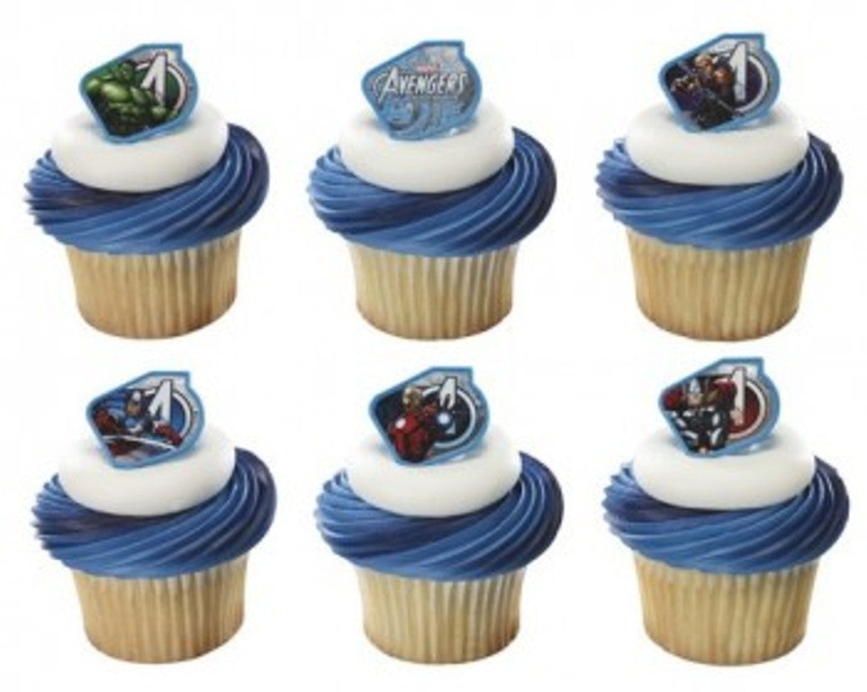 Avengers Assemble Cupcake Rings - Set of 12