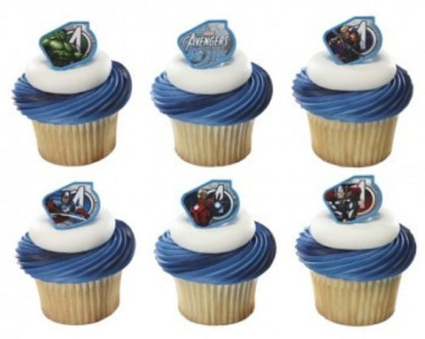 24 Avengers Assemble Cupcake Rings