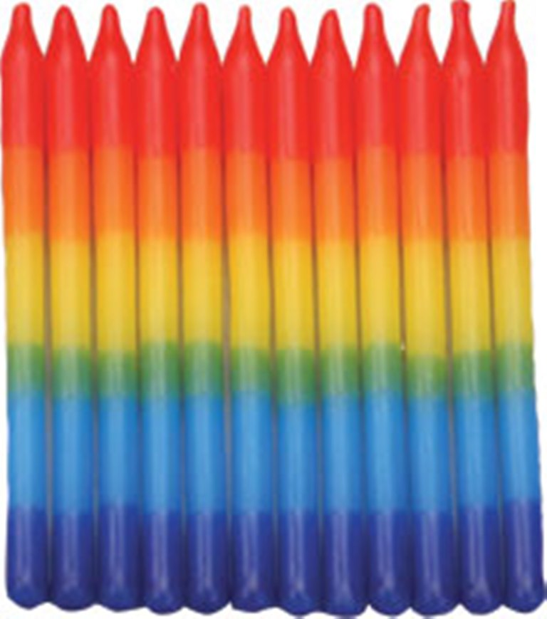 Tie-Dye Rainbow Candles