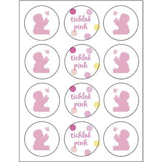 Tickled Pink Baby Shower Envelope Seals