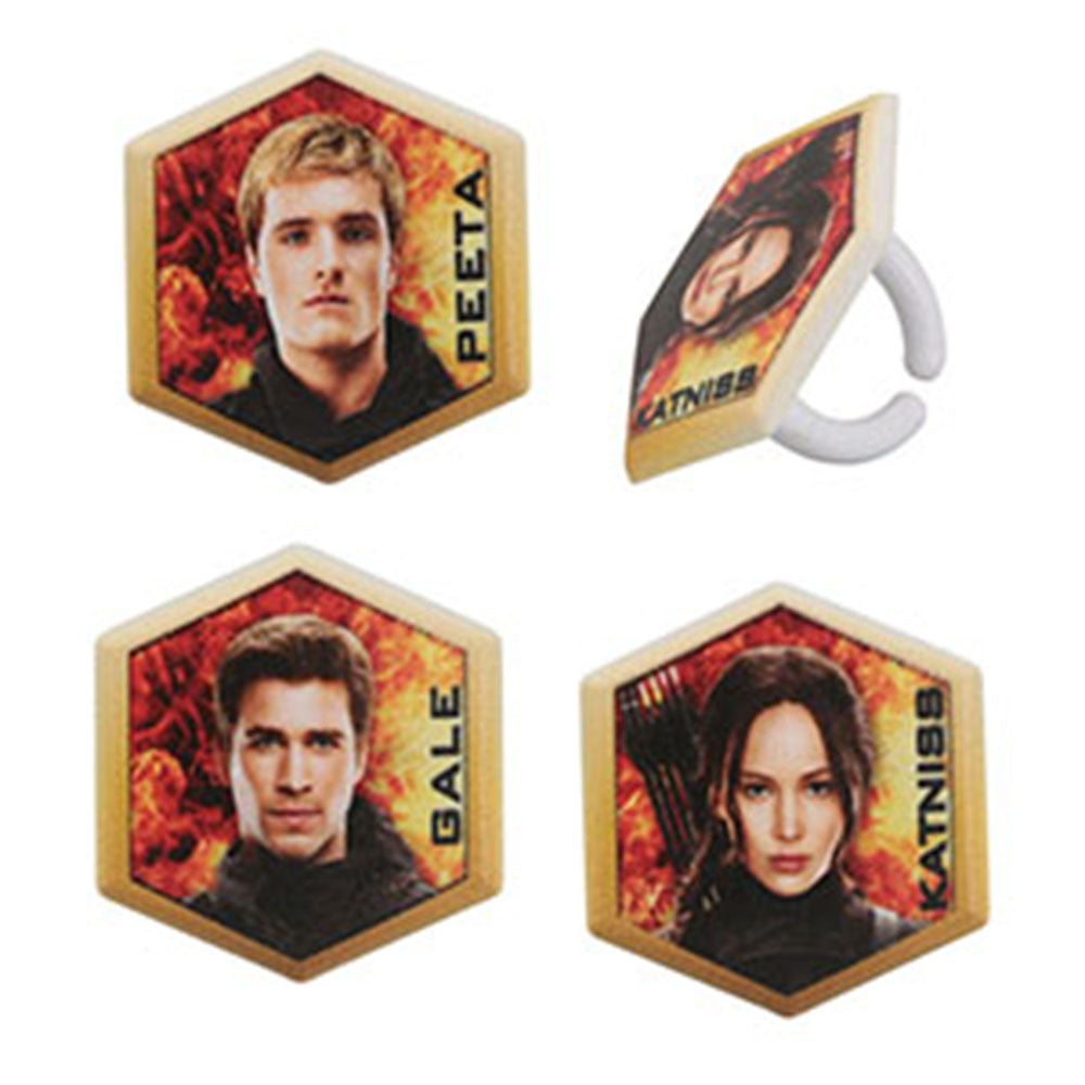 12 The Hunger Games Mockingjay Part 2 Cupcake Topper Rings