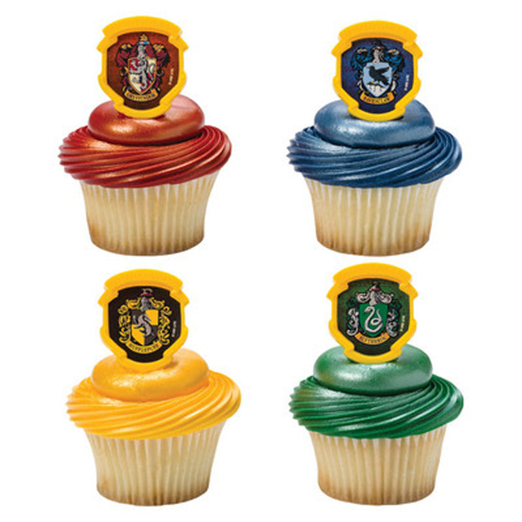 12 Harry Potter Hogwarts Houses Cupcake Topper Rings