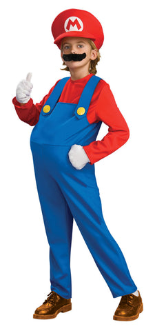 Mario Deluxe Child Costume Super Mario Brothers Nintendo - Size Medium