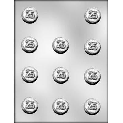 Number 25 Mint Chocolate Candy Mold