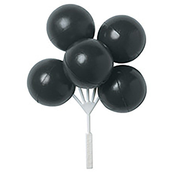 2 Black Balloon Cluster Cake & Cupcake Picks