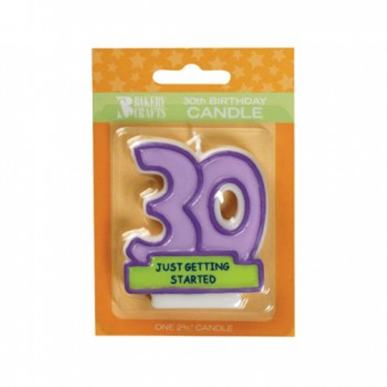 30th 30 Just Getting Started Birthday Candle