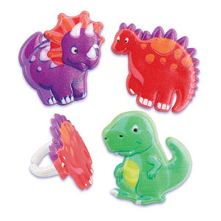24 Dinosaur Pals Cupcake Topper Rings