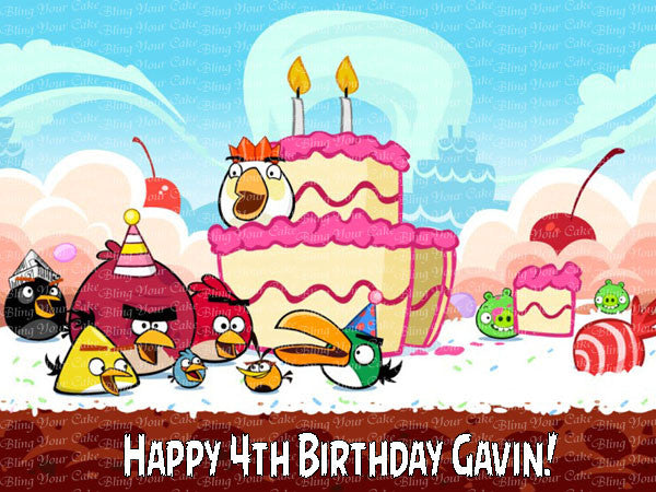 Angry Birds Edible Icing Sheet Cake Decor Topper - AB4