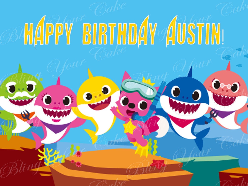 Baby Shark Edible Icing Sheet Cake Decor Topper - BSK2