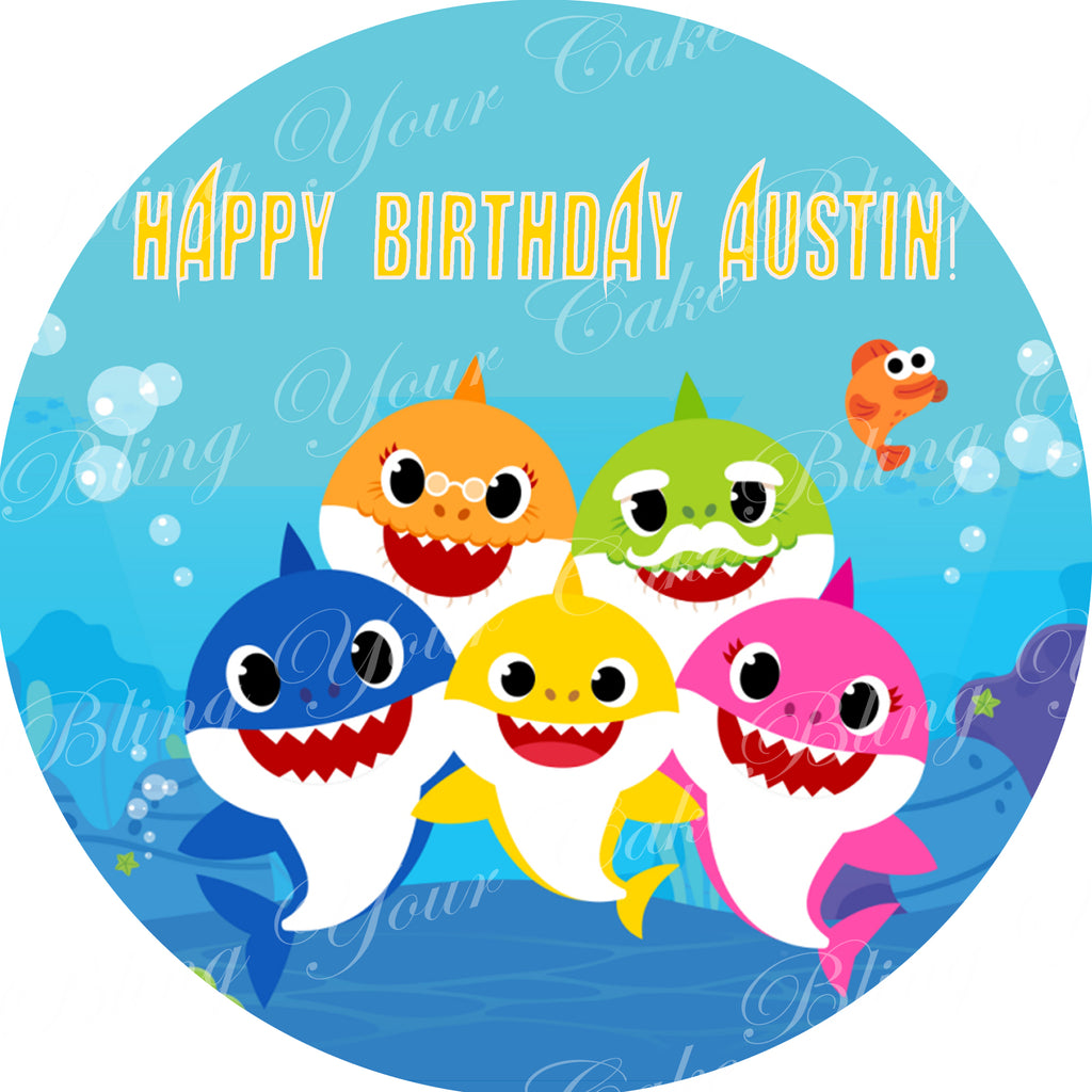 Baby Shark Edible Icing Sheet Cake Decor Topper - BSK3