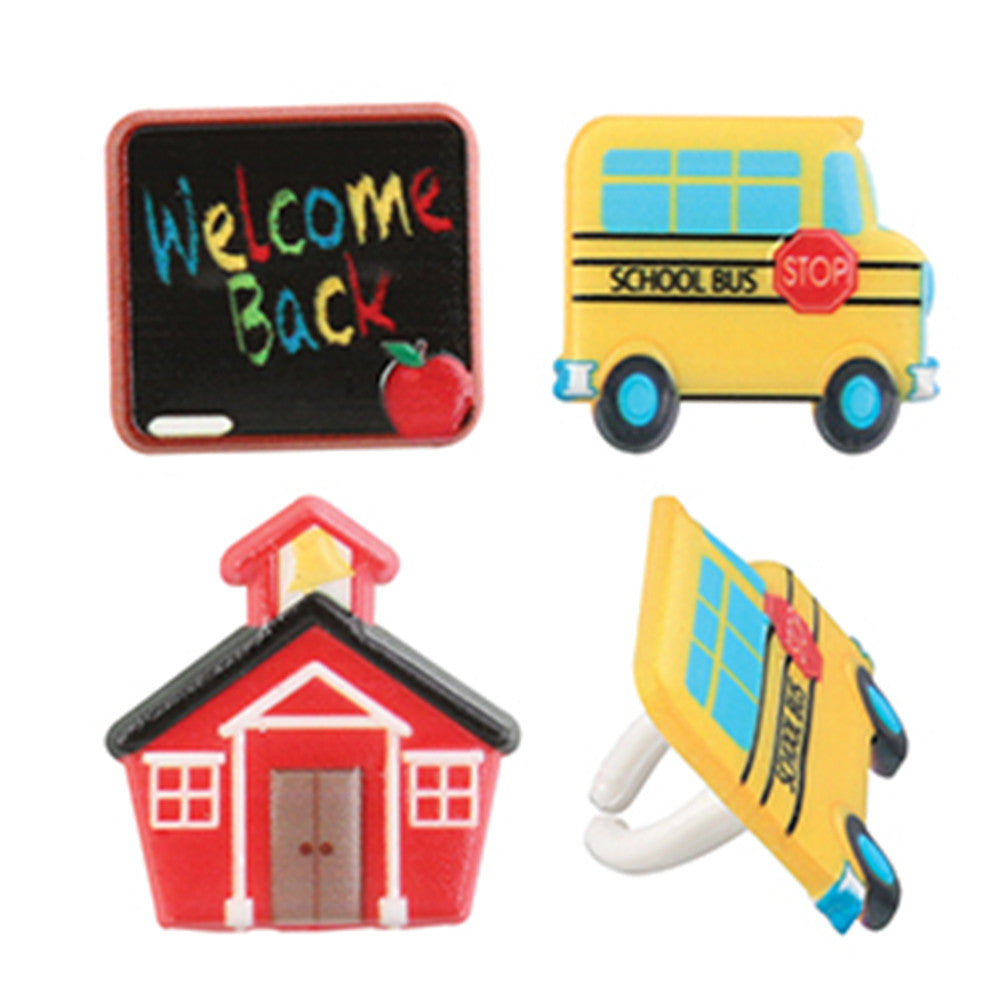 12 Back to School Cupcake Topper Rings