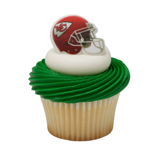 Kansas City Chiefs Football Helmet Cupcake Topper Rings