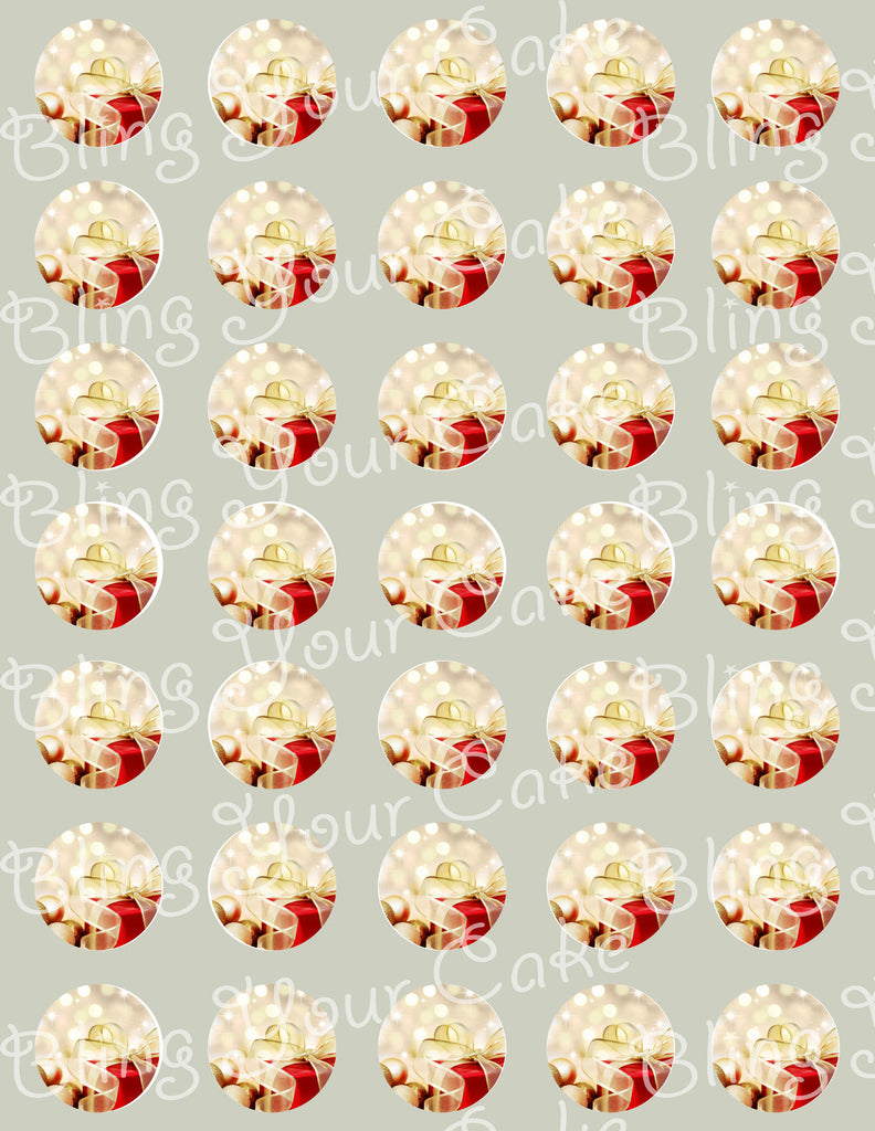 Christmas Present Edible Icing Cake Pop Decor Toppers - CHR1E