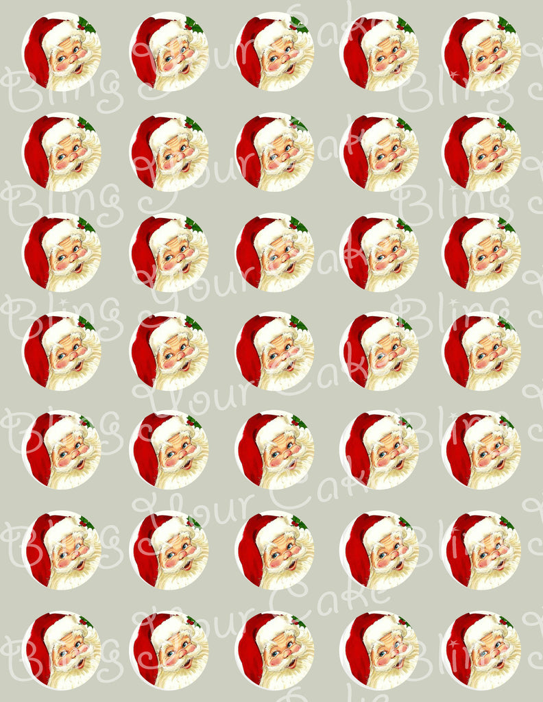 Santa Clause Edible Icing Cake Pop Decor Toppers - CHR2E