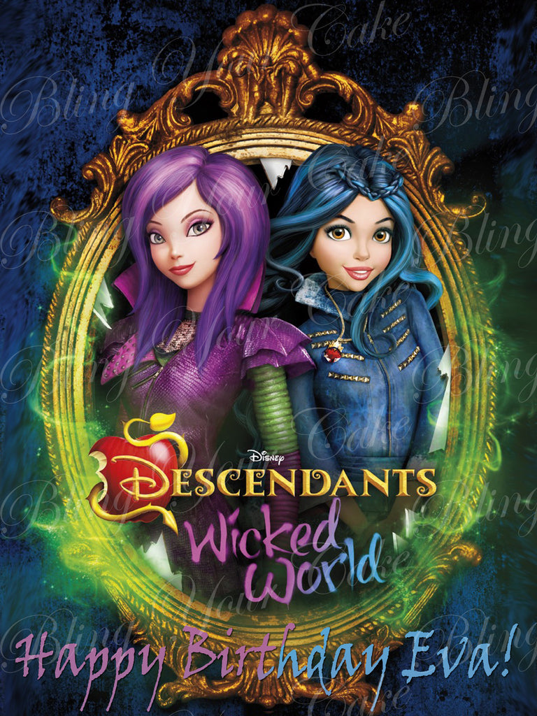 Disney Descendants Wicked World Edible Icing Sheet Cake Decor Topper - DD2