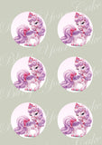 Disney Princess Palace Pets Aurora's Pony Bloom Edible Icing Cupcake or Cookie Decor Toppers