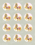 Disney Princess Palace Pets Rapunzel's Pony Blondie Edible Icing Cupcake or Cookie Decor Toppers
