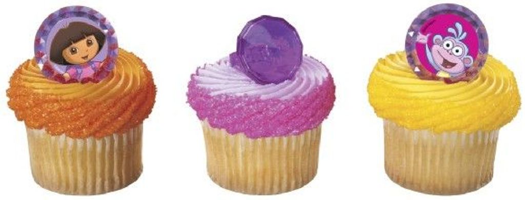 12 Dora & Boots Gemstone Cupcake Rings