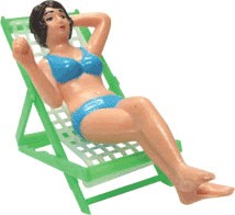 Girl in a Beach Chair Cake Topper