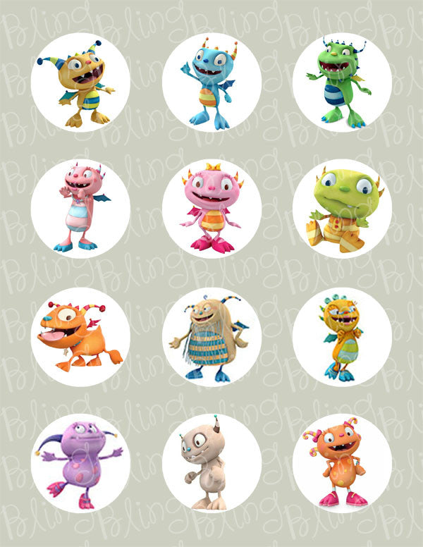 Henry Hugglemonster Inspired Edible Icing Cupcake Decor Toppers - HH2C