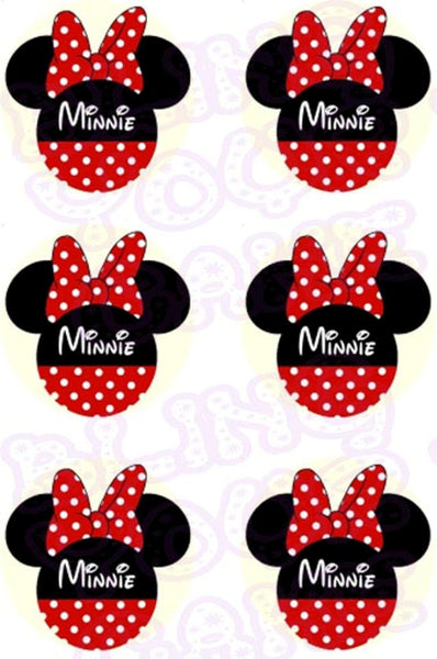 Disney Minnie Mouse Red Polka Dot Silhouett Edible Icing Cupcake or Co –  Bling Your Cake