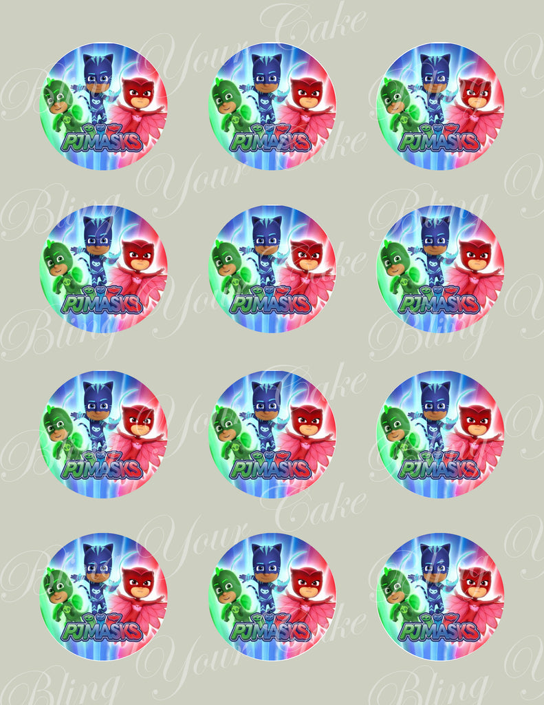 PJ Heroes Catboy, Owlette, and Gecko Cupcake, Cookie, & Cake Pop Decor Toppers