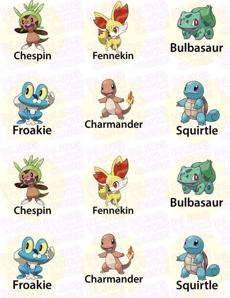 Pokemon Character Edible Icing Cupcake or Cookie Decor Toppers - PKM8