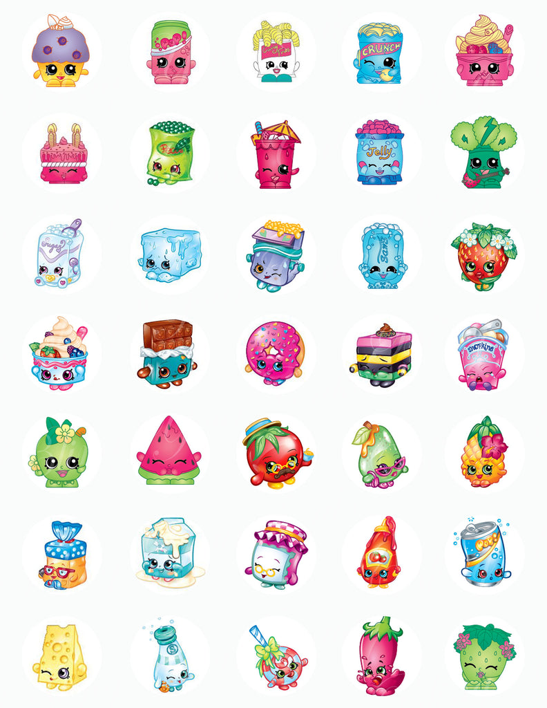 Shopkins Character Edible Icing Cake Pop Decor Toppers - SHOP3E