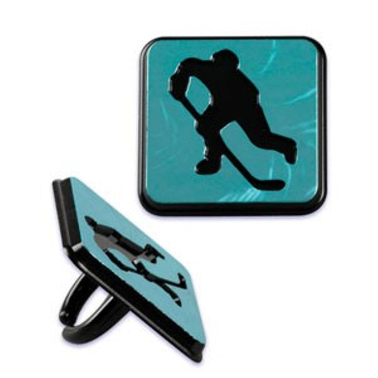 12 Hockey Silhouette Cupcake Rings