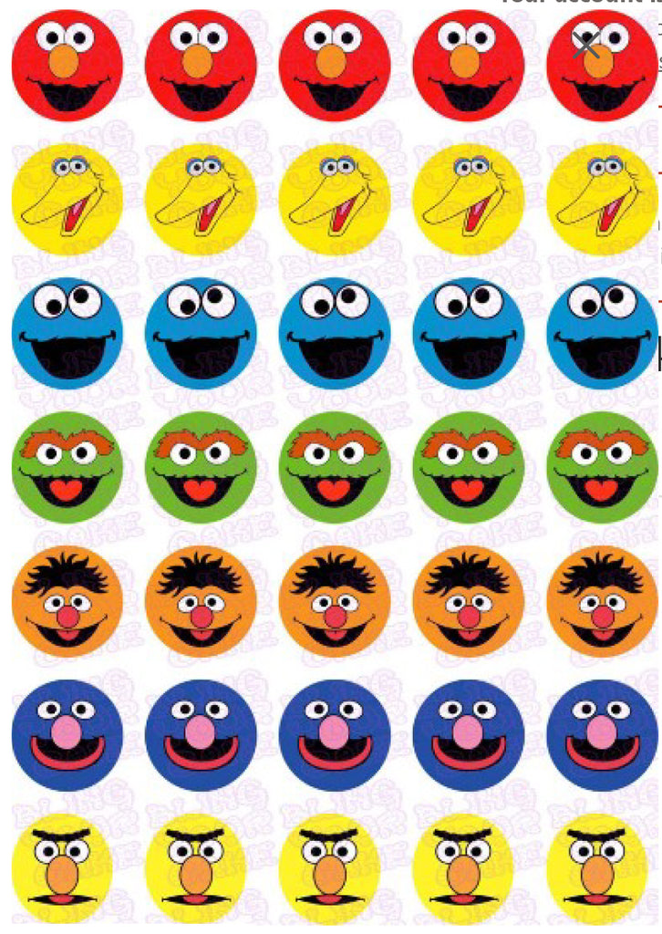 Sesame Street Mini Edible Icing Toppers – 1.25" Circles
