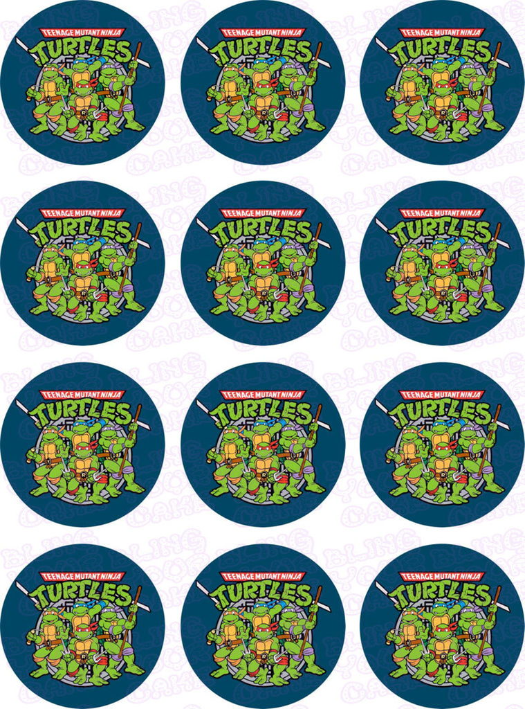 Teenage Mutant Ninja Turtles TMNT Inspired Edible Icing Cupcake Decor Toppers - TMNT2