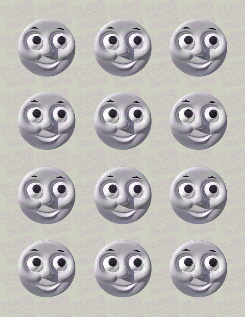 Thomas the Train Face Edible Icing Cupcake Decor Toppers - TT4C