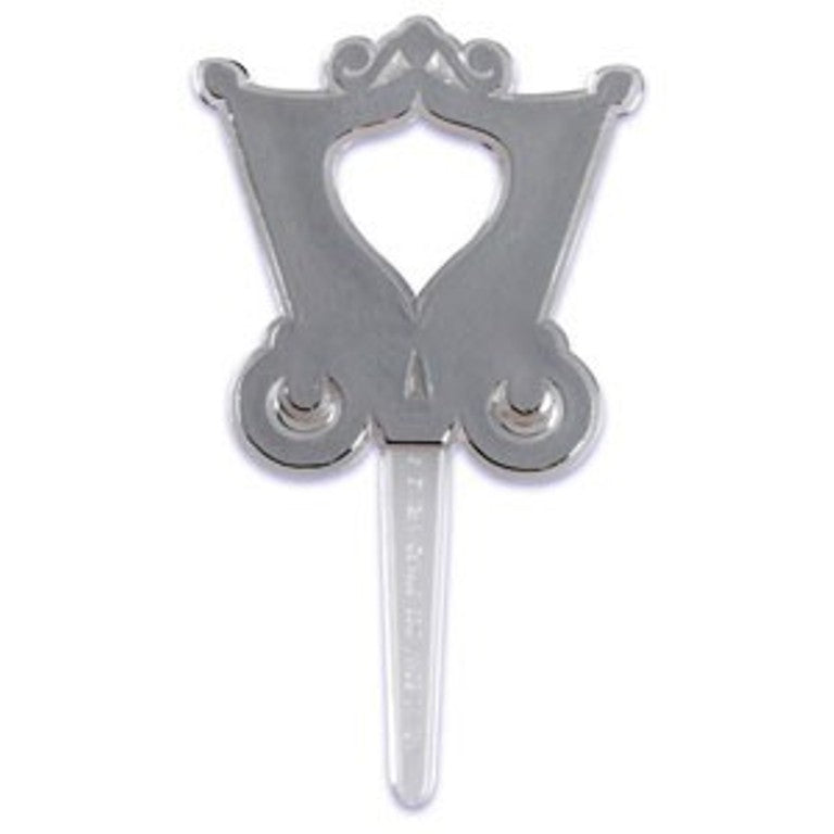 12 Silver Carriage Cupcake Picks