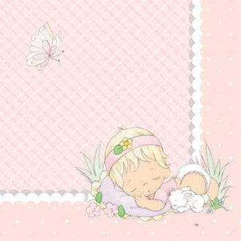 Precious Moments Pink Baby Girl Beverage Napkins