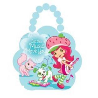 Strawberry Shortcake Tin Box Carry All Flower Purse with Beaded Handle - Let the Music Move You