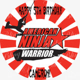 American Ninja Warrior Edible Icing Cake Decor Topper - ANW1